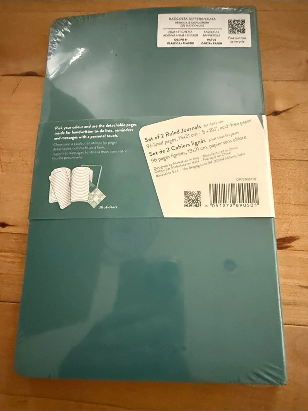Moleskine Ruled Journals/Notebook. A Set of 2. Sage Green & Seaweed. 5” x 8 1/4”